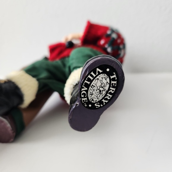 Vintage Terrys Village Christmas Golfing Santa With Golf Bag And Clubs 9in Tall - Picture 9 of 11